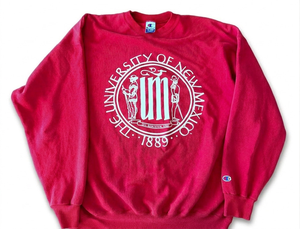 Vintage Champion University of New Mexico Crewneck Sweatshirt Red Blue Tag XXL